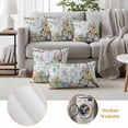 thumbnail image 6 of Aqua Easter Bunny Outdoor Waterproof Pillow Covers, Spring Easter Eggs Floral Buffalo Plaid Decorative Square Throw Pillowcase Sofa Cushion Sham for Patio/Couch/Chair, 16"x16" 2 Pack, 6 of 8