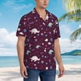 thumbnail image 5 of Xecao Space Dinosaur print Hawaiian shirt - a stylish short-sleeve button-down for men, perfect for casual beach and tropical outings., 5 of 9