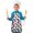 Blue and White, variant on Black and White Leopard Print Teens Aprons, Adjustable Neck Strap, Toddler & Teens Aprons for Cooking & Baking, 19x23.6 Inches