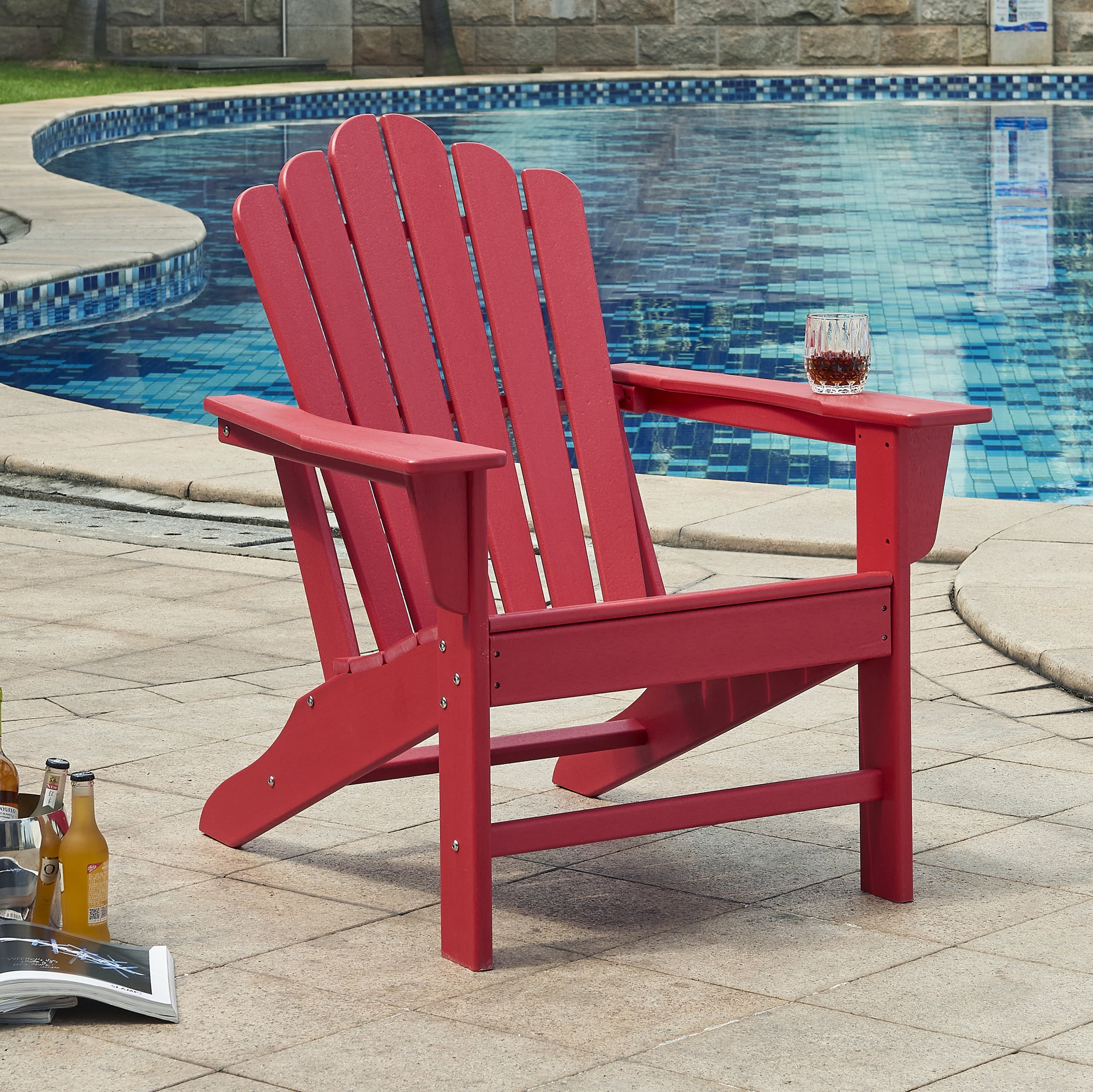 Classic Outdoor Adirondack Chair for Garden Porch Patio Deck Backyard