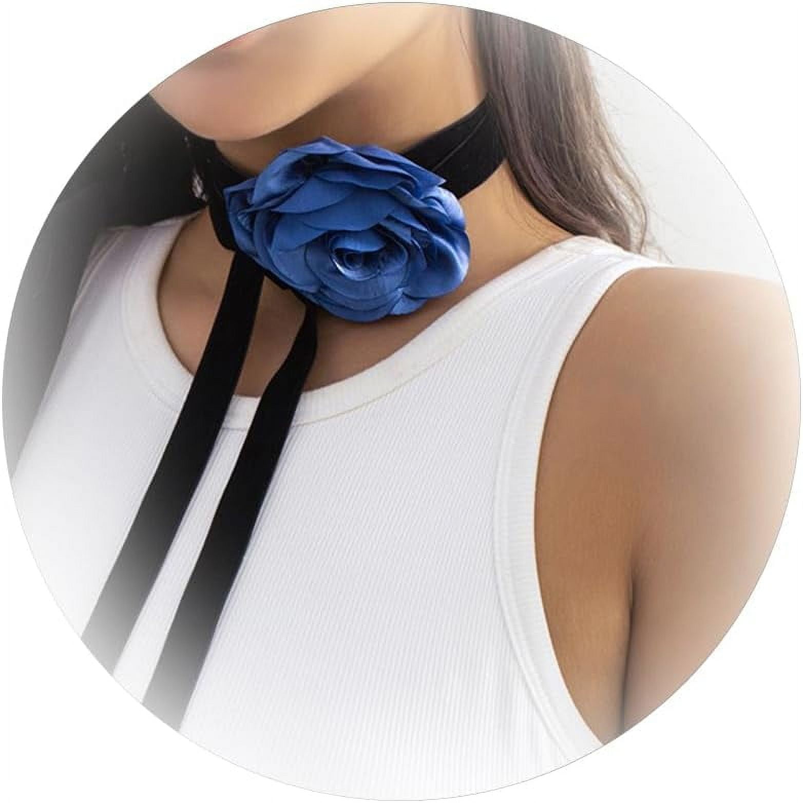 LAICAIW Flower Chokers Necklace for Women Bohemian Rose Choker Camellia Flower Lace up Necklace Black White Red Bow Flower Lace Necklace Wedding Jewelry Gift for Women Teens Girls Walmart