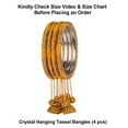 thumbnail image 4 of Efulgenz Yellow Rhinestone Crystal Beaded Bracelet Bangle Set with Hanging Jhumki Tassel Charms Bollywood Style indian Bangles Jewelry for Women (4 Pcs) Size 2.4, 4 of 7