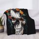 thumbnail image 3 of Fotbe Flower Horn Skull A Manta de Franela con Estampado, Manta Ultrasuave para Cama, Sofá, Auto, Hipoalergénica y Antibolitas-40"x30", 3 of 6