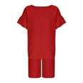 thumbnail image 6 of Gubotare Girls Outfits Girls 2 Piece Outfits Summer Clothes Ruffle Short Sleeve Shirts Top and High Waist Paper Bag Shorts Set with Pockets (Red,Size 14-15 Years), 6 of 6