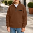 thumbnail image 6 of Kezqiaxn Teen Clothes for Boys Stand Collar Quarter Zip Sweatshirt Classic Waffle Pullover Tops Fall Fashion Size 3-14, 6 of 8