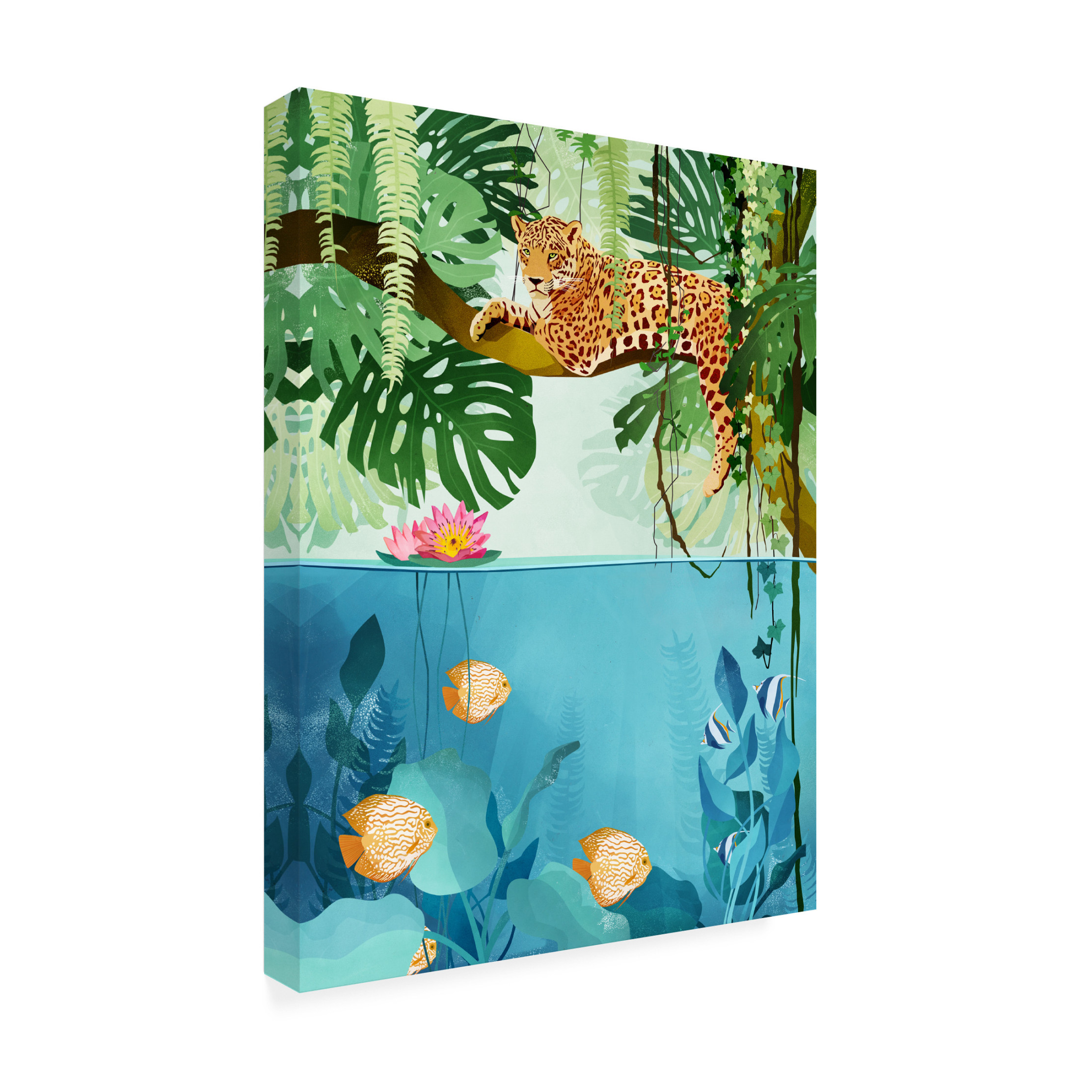 Trademark Fine Art Goed Blauw Welcome To the Jungle Canvas Wall Art