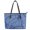 Blue Geometric Pattern, variant on POLERO Snowflake Lights Pattern Saddle Handbag, PU Leather Tote Bag for School, Waterproof Casual Shoulder Totes Purse