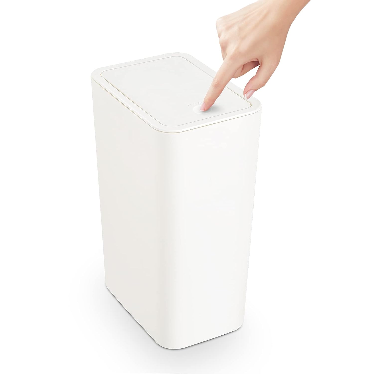 Trash Can with Lid, 2.6 Gallon/10 Liter Compact Trash Can, Push to Open