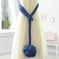 thumbnail image 4 of 2 alzapaños de cortina con bola grande tejida a mano de algodón para cortinas de exterior (azul, 2), 4 of 5
