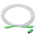 thumbnail image 1 of Unique Bargains 1Pcs 23Ft Single Mode Simplex OS2 Fiber Optic Cable LSZH SC/APC-SC/APC Armored Jumper Optical White with Adapter, 1 of 5