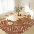 thumbnail image 4 of 9'x12' Area Rugs for Living Room, Machine Washable Non-Slip Carpet, Soft Faux Wool Low Pile Moroccan Farmhouse Western Rug, Reddish Brown, 4 of 6