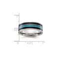 thumbnail image 3 of Mens Titanium Black Star Sandstone Inlay with Turquoise Band Ring (8mm), 3 of 6