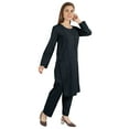 thumbnail image 2 of Moomaya Solid Kurta Pajama Set For Women Ethnic Set Full Sleeve Indian Formal Cotton Clothing, 2 of 7