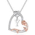 thumbnail image 1 of Censtreet Mothers Day Romantic Gifts Initial Necklace for Women Rose Heart Pendant Necklace, Birthday Gifts for Wife Girlfriend Daughter Mom, 1 of 5