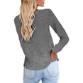 thumbnail image 3 of MAWCLOS Women Long Sleeve Solid Color Tops T Shirts Casual Pullover Tee, 3 of 3