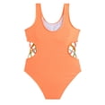 thumbnail image 5 of Hessimy Girl Bathing Suit Set Quick Dry One Piece Cut Out Swimwear Set(Orange,9-10 Years), 5 of 6