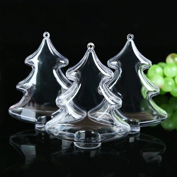 Transparent Plastic Christmas Tree Candy Box Hanging Ornament Holiday Party Treat Container Decorative Gift Packaging