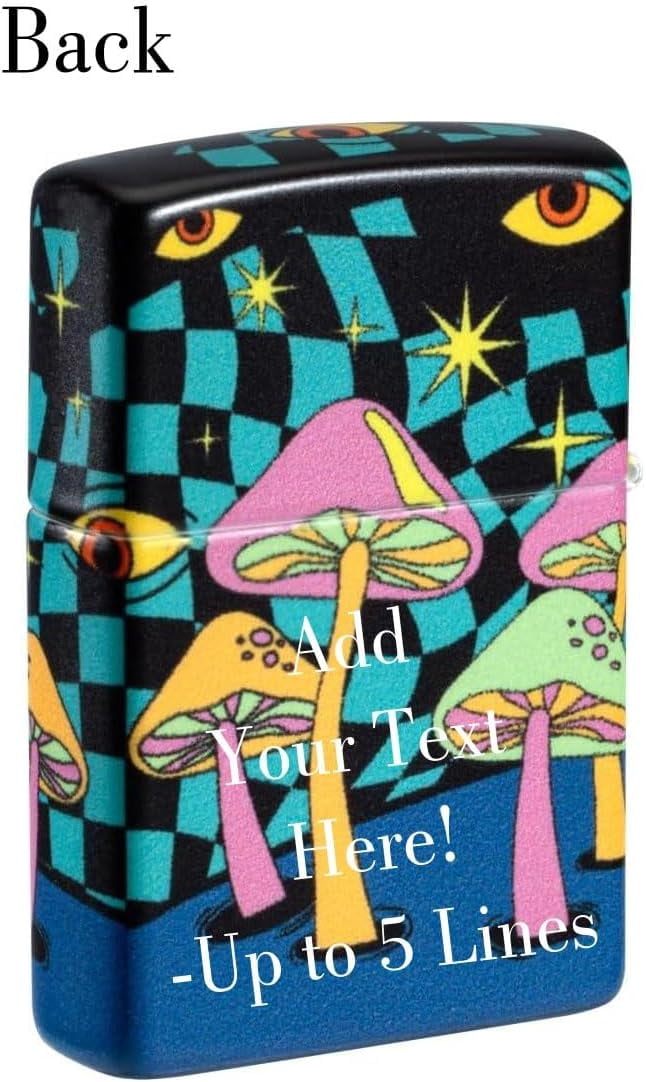 Zippo - Customized Message on Mushroom Party Glow in The Dark Pocket 46564