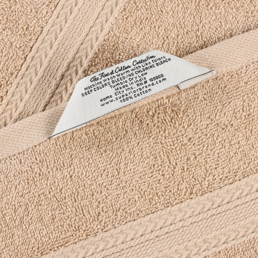 Superior Eco-Friendly Cotton Solid 6-Piece, Camel, Towel Set