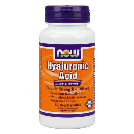 NOW Foods Acide Hyaluronique Plus 60 100 mg de 2X Capsules végétales