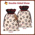 thumbnail image 2 of KLL Panda Ice Creams Donuts for Christmas Gift Bag,Christmas Burlap Goody Gift Bags with Plaid Drawstrings for Xmas Presents Holiday Party Favor Treats Candy-Black, 2 of 8