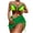 Green, variant on Triangle Bikini Sets for Women 3 Piece Swimsuit Halter Neck Thong Bottoms Bathing Suit with Skirts,Purple,S