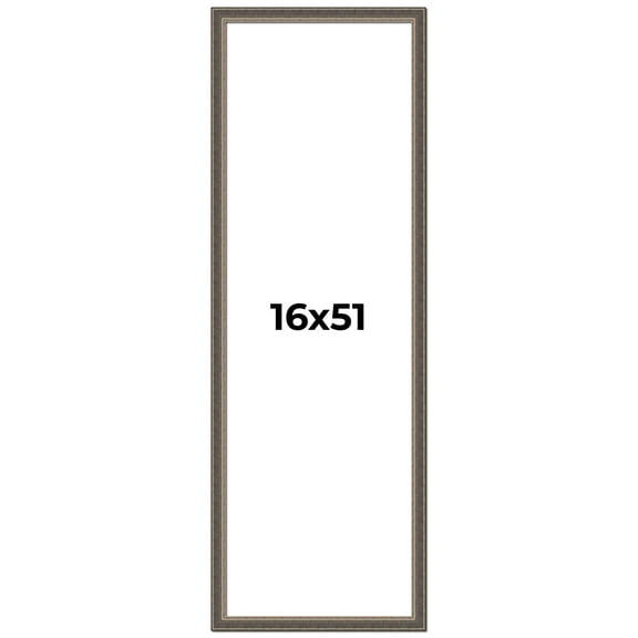 16x51 Frame Silver Real Wood Picture Frame Width 1.25 Inches | Interior Frame Depth 0.5 Inches |