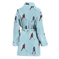 thumbnail image 2 of Ice Hockey Players Pattern Women Bathrobe One Size Univeral Fits Fashion Lightweight Plush Fleece Long Robe For Women, 2 of 3