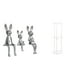 thumbnail image 1 of Figuras de familia de conejos, estatuas, centro de mesa, adorno, escultura de animal para gabinete, estantería, decoración, mesa auxiliar de acrílico, 1 of 8