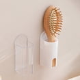 thumbnail image 2 of Adhesive Bathroom Toothbrush Stand Waterproof Plastic Storage Rack for Electric Brushes Easy Installation White, 2 of 4