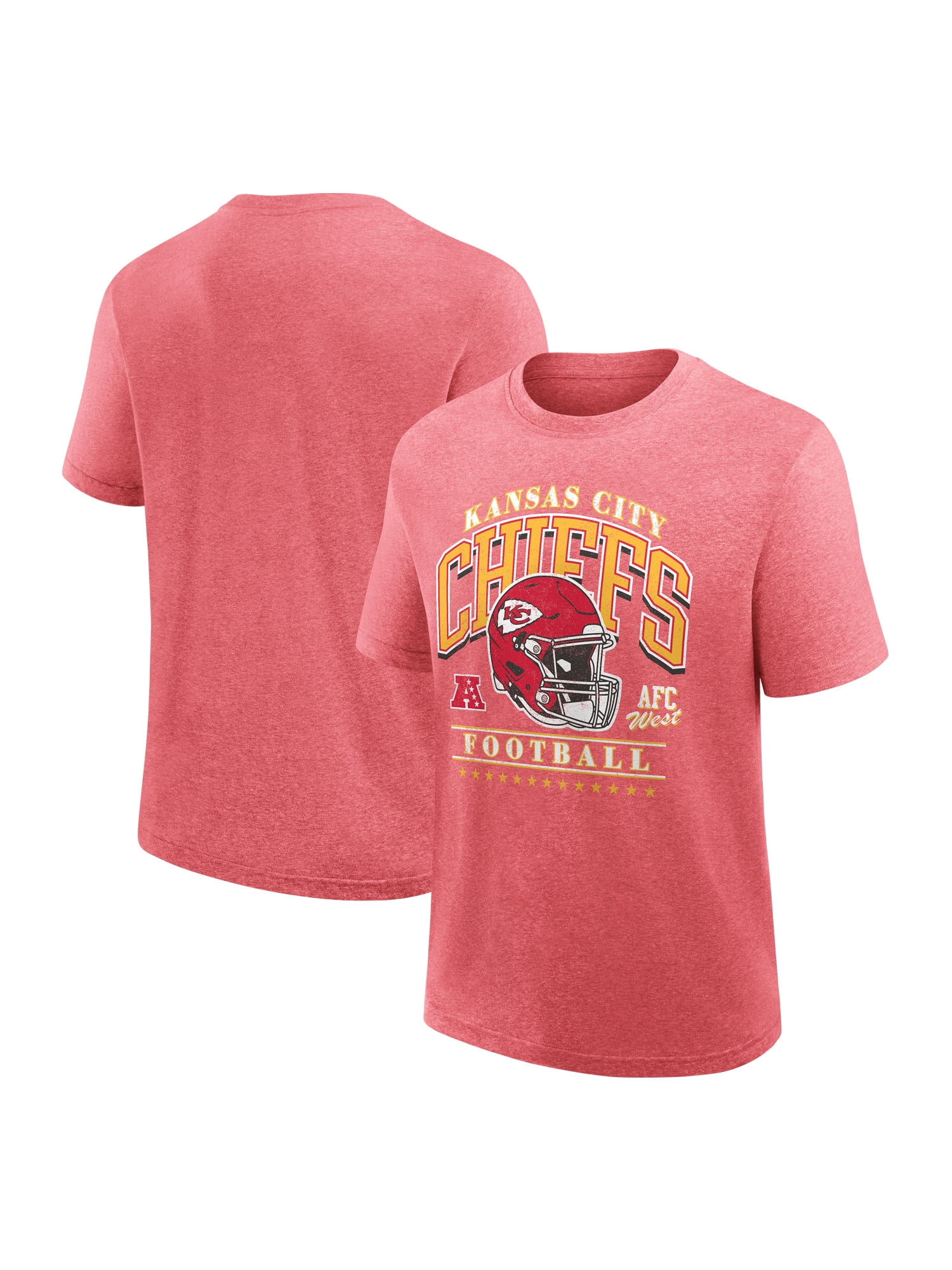 NFL Kansas City Chiefs Men's Synthetic Red Heather Short Sleeve T-Shirt