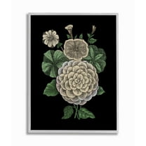 Stupell Industries Yellow Flowers On Black Drawing Design Framed Wall Art by The Saturday Evening Post, 16" x 20", Gray Framed