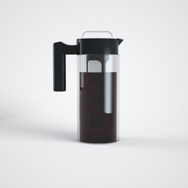 Amdohai Cold Brew Coffee Maker - 44 oz Iced Tea and Iced Coffee Maker and Pitcher w/ Glass Carafe, Filter, Funnel & Measuring Scoop Black