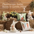 thumbnail image 6 of Phantoscope Happy Easter Throw Pillow, Linen Rabbit Shaped Decorative Pillow with Bow & Removable Carrot, Off White Easter Cushion for Couch Sofa Bed Chair, 20" x 11", 6 of 6
