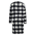 thumbnail image 5 of Women's Long Plaid Shirt Jacket Shacket Button Down Thin Casual Over Shirt Long Sleeve Trench Coat Outerwear Cardigans, 5 of 5