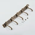 thumbnail image 3 of Masteelf Dark Brown Wall Mounted Coat Hook Rack with 5 Scroll Hooks, Sturdy and Space-Saving for Bathrooms and Bedrooms, 2.36 Inches Wide, 3 of 8