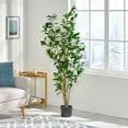 thumbnail image 3 of DSstyles 5.33Ft Laurel Trees Artificial Indoor Outdoor, Tall Faux Potted Tree With Sturdy Iron Frames Fake Decorative Plants For Balcony, Backyard And Garden Porch Decor, 3 of 6