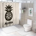 thumbnail image 6 of JRXY Aloha Pineapple Aloha Tropical Fruit Hawaii Healthy Organic Doodle Vitamin Ananas Food Shower Curtain White, 6 of 6