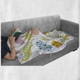 thumbnail image 6 of Dandelion Soft Flannel Fleece Throw Blanket, Colorful Wildflowers with Line Art Design Abstract Composition Gentle Nature, Cozy Plush for Indoor and Outdoor Use, 50" x 60", Multicolor, by Ambesonne, 6 of 6
