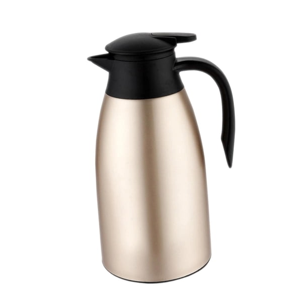 Jarra Térmica Café con Diseño Elegante Y Dispensador Tetera Aislante Termo de Acero Inoxidable con Asa Resistente Adecuada para Reuniones Familiares O oro