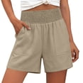 thumbnail image 3 of TaTaai Women's Casual Vintage Solid Color Pocket Shorts, High Waisted Retro Bottoms with Side Pockets, Stylish Summer Pants for Daily Wear Gift, 3 of 9