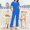 thumbnail image 4 of Naittoop Women's Pajama Sets Short Sleeve Pj Sets with Long Pants 2 Piece Lounge Sets Soft Summer Sleepwear, 4 of 4