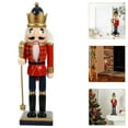 thumbnail image 3 of Gymnture Nutcracker Ornament Xmas Puppet Decor Wooden Nutcracker Statue Christmas Decoration, 3 of 11
