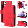 thumbnail image 1 of Case for Samsung Galaxy S22 Plus 5G Cover Zipper Pocket Wallet Case Magnetic Protective - Red, 1 of 5