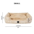 thumbnail image 6 of NICOLE MILLER NEW YORK PET Mod Damask Plushy Bolster Pet Bed, Cozy & Calming, Water Repellent, Non-Slip Bottom, 100% Machine Washable, Taupe, Small 24"x19"x7", 6 of 13