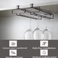 thumbnail image 5 of Wine Glass Rack Elegant Design, Under Cabinet Installation Stemware Storage Space Saving Durable Metal Frame No Drilling Required For Restaurant Bar Kitchen (3 Pieces), 5 of 5