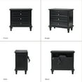 thumbnail image 7 of Tina's Home Farmhouse Black Soild wood End Tables Set of 2 with Charging Station, 3 Drawer Side Table with Pull-Out Tray for Living Room, Small Spaces, 7 of 7