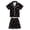 R01-Black, variant on RMGVDSD Girls Pajamas 2 Piece Outfits Children's Casual Heart Printed Button Down Short Sleeve Shirt Tops Shorts Sleepwear Set Comfy Loungewear Outfit 3-4 Years