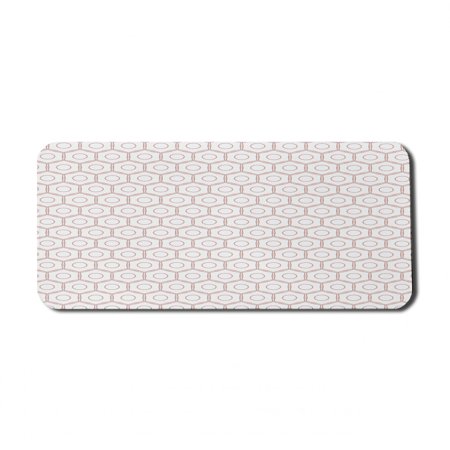 Abstract Computer Mouse Pad  Pattern of Circles Inside Hexagons in Ornamental Style and Geometrical Design  Rectangle Non-Slip Rubber Mousepad X-Large  35  x 15  Gaming Size  Dried Rose  by Ambesonne