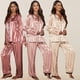 thumbnail image 2 of Pijama de estilo europeo y americano ancho de Jacquard para el hogar, ropa de mujer, suministro de comercio exterior, cárdigan de satén de manga larga, 2 of 5